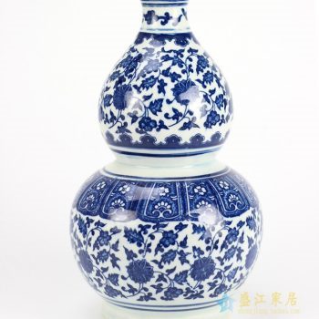 rzfu16    青花缠枝莲葫芦瓶   花插   景德镇  厂家直销