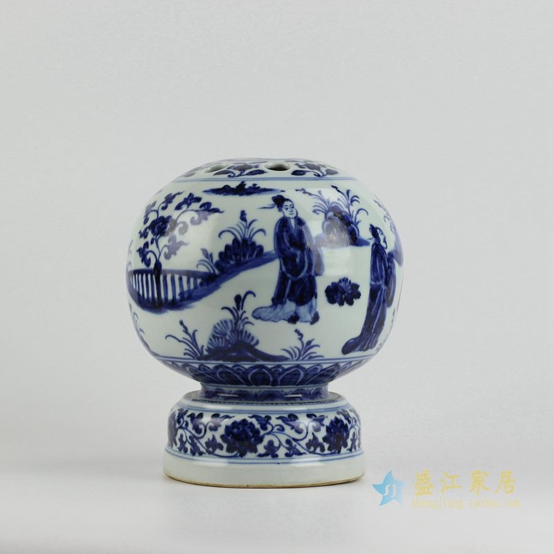 仿古 大明宣德青花手绘摆件品