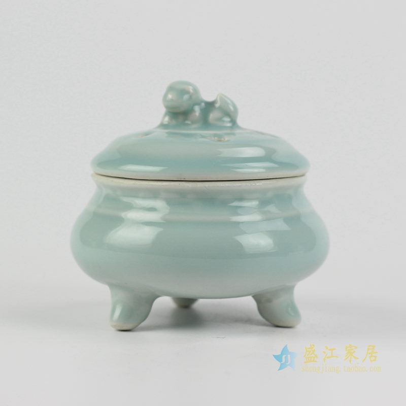 仿古 大明宣德颜色釉天青香炉