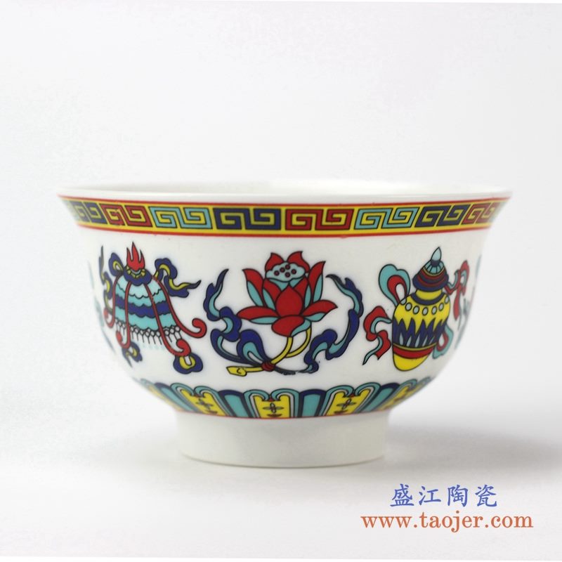 粉彩饭碗 单碗 陶瓷汤圆碗 景德镇