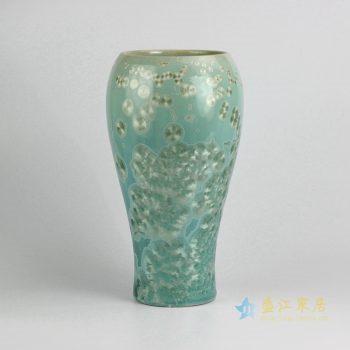 rziw02      绿色结晶釉花瓶 花插  景德镇 艺术摆件品