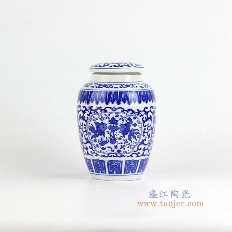 青花茶叶罐 储物密封罐 景德镇 特价促销