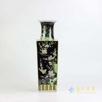 rzjh04    仿古手绘  青绿方形梅花瓶