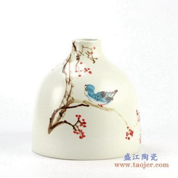 rzjt01    手绘花鸟瓶  花插景德镇 艺术摆件品