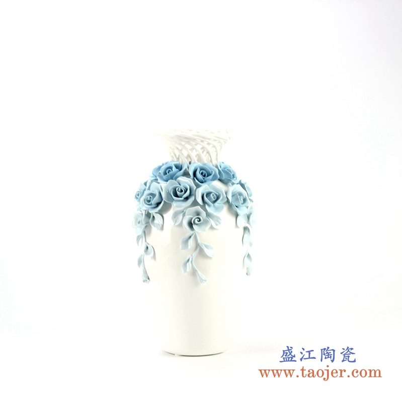 手工镂空花朵花瓶 艺术摆件品 厂家直销