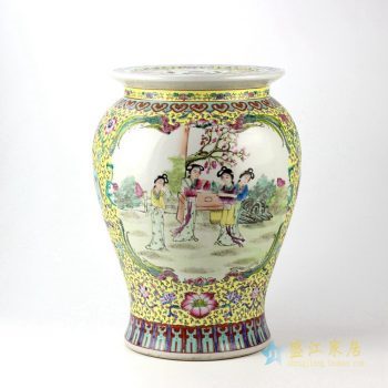 rzjo01    手绘人物粉彩凳  花园凉凳  浴室凳  艺术摆件品   厂家直销