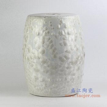 ryyx01     结晶釉白色陶瓷凳 凉凳花园凳 浴室换鞋凳