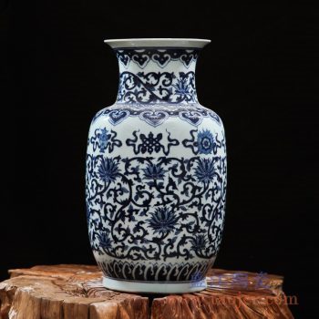 rzfq12-01   全手绘全手工胎 青花缠枝冬瓜瓶  花瓶