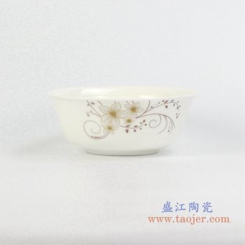 rzhf04-c   6寸骨瓷金边面碗汤碗