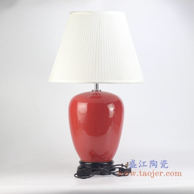 颜色釉红色台灯灯具