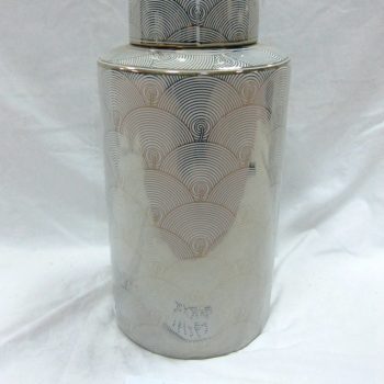 rzka161262    金边 金色海浪纹 线条直筒陶瓷罐 糖果罐 茶叶罐