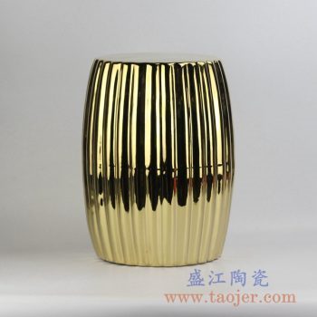 RYNQ185-B_颜色釉镀金条纹凉凳花园凳瓷墩家居用品吧台凳卧室家具