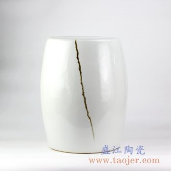 RYNQ199_白色瓷凳凉凳花园凳陶瓷墩换鞋凳家居用品景德镇