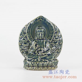 RYXP36_景德镇颜色釉陶瓷观音小摆件装饰摆设陶瓷艺术品装饰