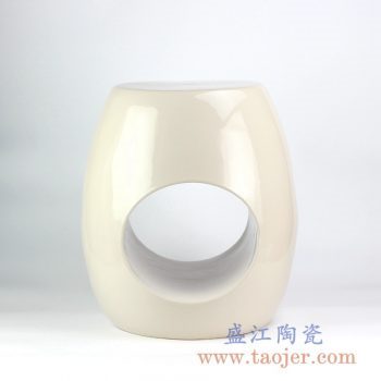 RYIR119-B_定做定制淡黄通孔异形凉凳花园凳陶瓷墩陶瓷凳换鞋凳