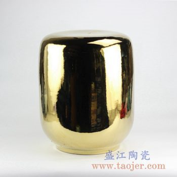 RYNQ144-B_颜色釉镀金金色凉凳花园凳浴室换鞋凳陶瓷墩