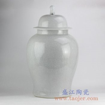 RYNQ203-A_灰色开片细纹将军罐陶瓷罐储物罐花瓶花插摆件品