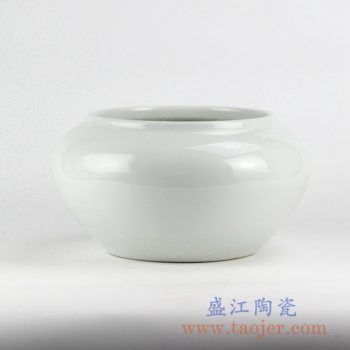 RYNQ220_全白陶瓷罐鱼缸花瓶花插景德镇艺术摆件品