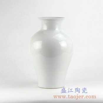 RYNQ222_全白花瓶花插陶瓷瓶景德镇艺术摆件品