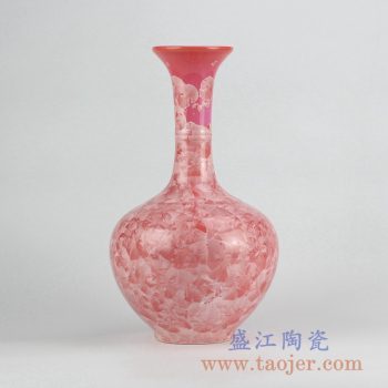 RZCU14_红色结晶釉花瓶花插陶瓷家居艺术摆件