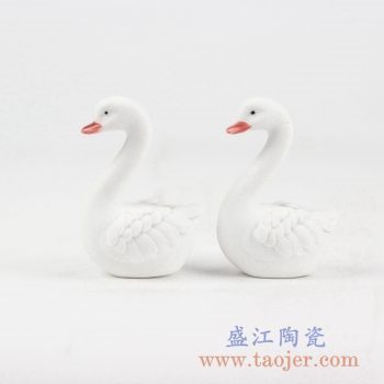 2C05-A_景德镇陶瓷动物雕塑摆件 白瓷陶瓷鹅 现代个性装饰品