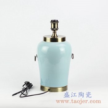 DS105-RZJX04_景德镇单色釉蓝色青釉陶瓷台灯 家居装饰现代风格摆件陈设