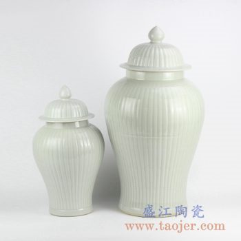 RYMA99-B_景德镇白色陶瓷将军罐摆件 储物罐 现代简约风格落地摆件 大小号