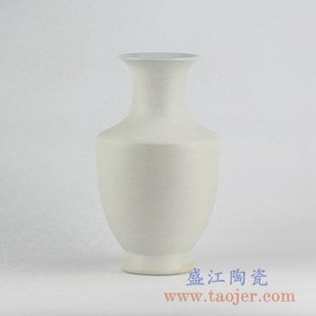 RYUJ19-D_景德镇哑光陶瓷花瓶摆件 自然古朴风格素胎花瓶 现代插花茶室客厅装饰品