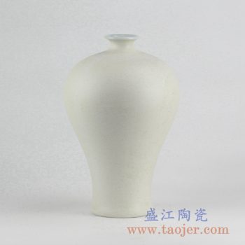RYUJ19-F_景德镇哑光陶瓷花瓶梅瓶 自然古朴风格花瓶摆件 现代插花茶室装饰品