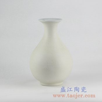 RYUJ19-G_哑光陶瓷花瓶 素胎自然古朴风格花瓶摆件 现代插花茶室装饰品