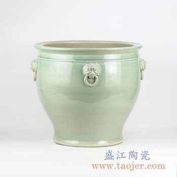 RZFH10-B_景德镇青釉陶瓷大水缸 大花盆 大件庭院户外装饰陶瓷摆件