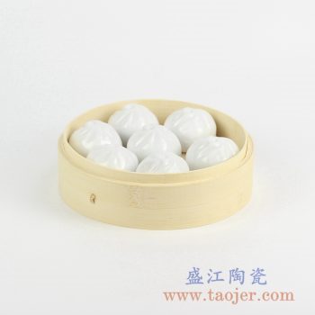 RZKW01  陶瓷包子手工雕刻雕塑小饰品摆件景德镇