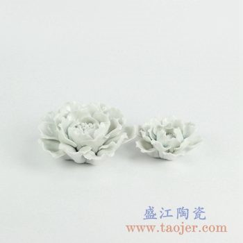 RZKW02   陶瓷花朵手工雕刻雕塑小饰品摆件景德镇