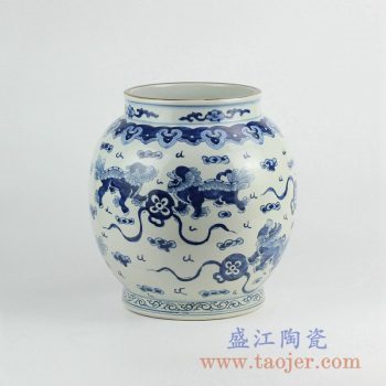 RZKY09  手绘青花龙陶瓷罐花瓶花插景德镇艺术摆件品