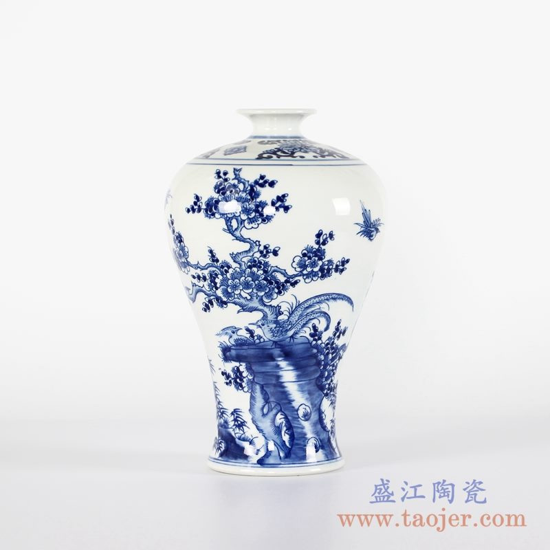 RYCI42-B 仿古手绘花鸟梅瓶花瓶花插