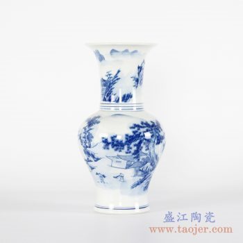 RYCI43-B     手绘青花楼阁花瓶花插