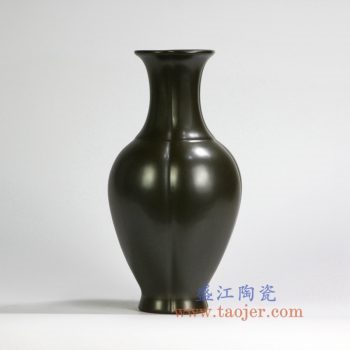 RYPM42    茶叶末釉花瓶花插仿古雕刻