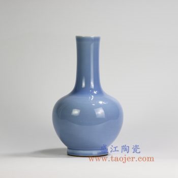 RYPM45    浅兰颜色釉天球瓶花瓶花插