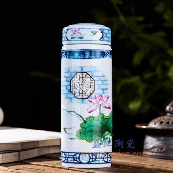 CBAJ07-A    荷塘月色陶瓷保温杯水杯携带杯