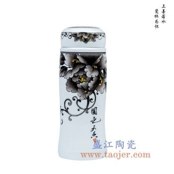 CBAJ07-F   水墨国色天香保温杯陶瓷水杯茶杯