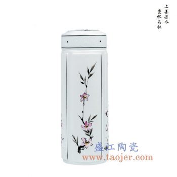 CBAJ07-I    粉彩花卉陶瓷保温杯水杯茶杯