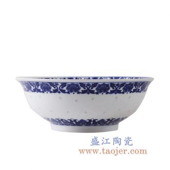 RZLL08-5     青花玲珑陶瓷汤碗菜碗餐具家居用瓷