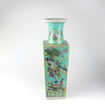 RZJH04-B_景德镇陶瓷 大清 仿古手绘 粉彩 人物 花插 花盆 摆件品 收藏 古董