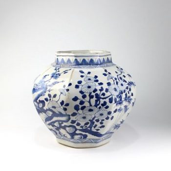 RZKS07_景德镇陶瓷 仿古手绘青花 花鸟 陶瓷罐 花插 花盆 摆件品