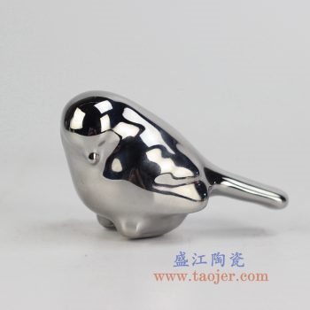 RZMH01-A-景德镇陶瓷 镀银 小鸟 陶瓷工艺品