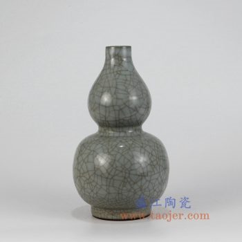 RZMQ02 景德镇陶瓷 手工 哥窑开片 葫芦瓶 花插花瓶