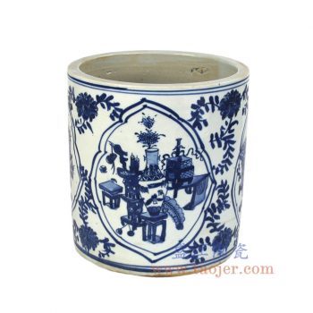 RZKT03-C 景德镇陶瓷 仿古 全手工 青花 笔筒
