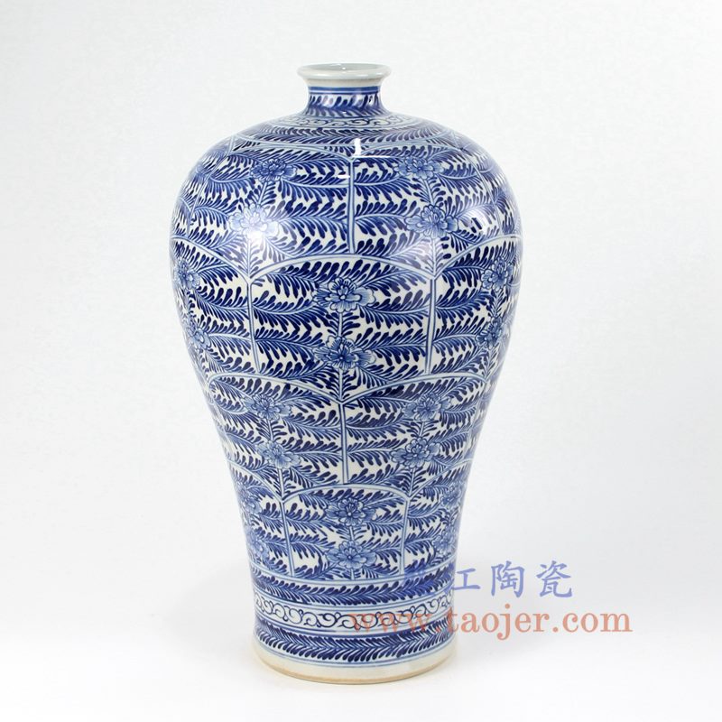 盛江陶瓷 纯手绘青花仿古 梅瓶 花插花瓶