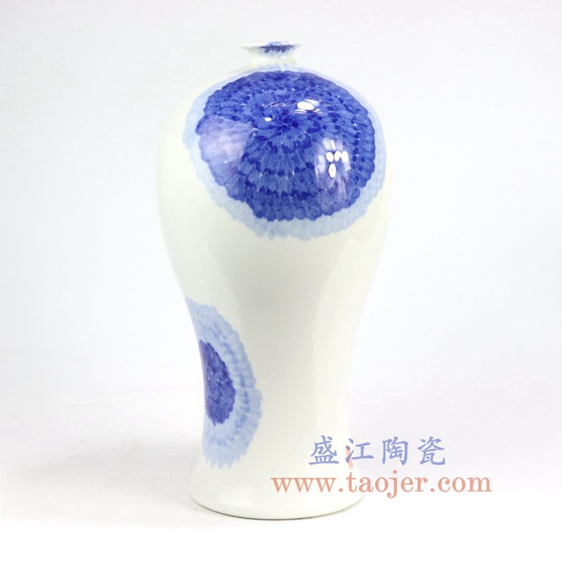 盛江陶瓷 纯手绘 青花 创意 梅瓶 花插花瓶