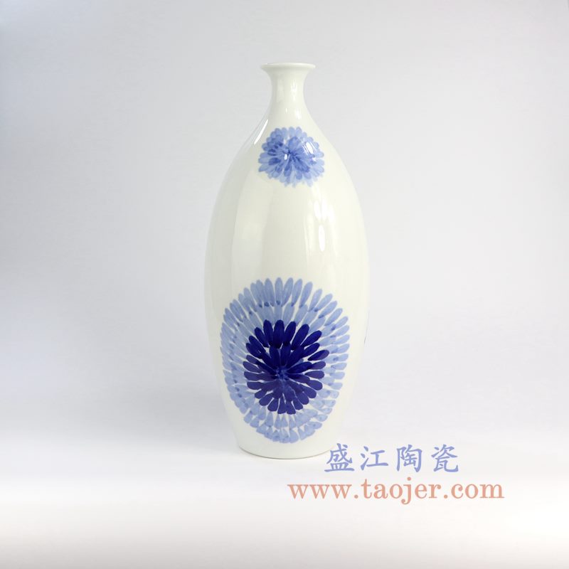盛江陶瓷 纯手绘 青花 创意 陶瓷瓶 花插花瓶
